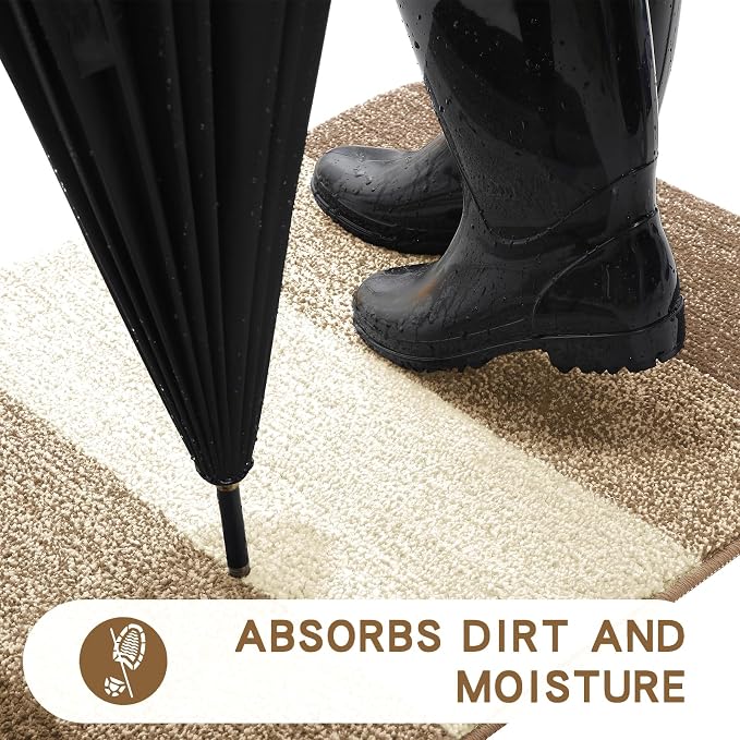 Kitinjoy Indoor Outdoor Door Mat, 48x30 Non-Slip Absorbent Dirt Trapper - Image 2
