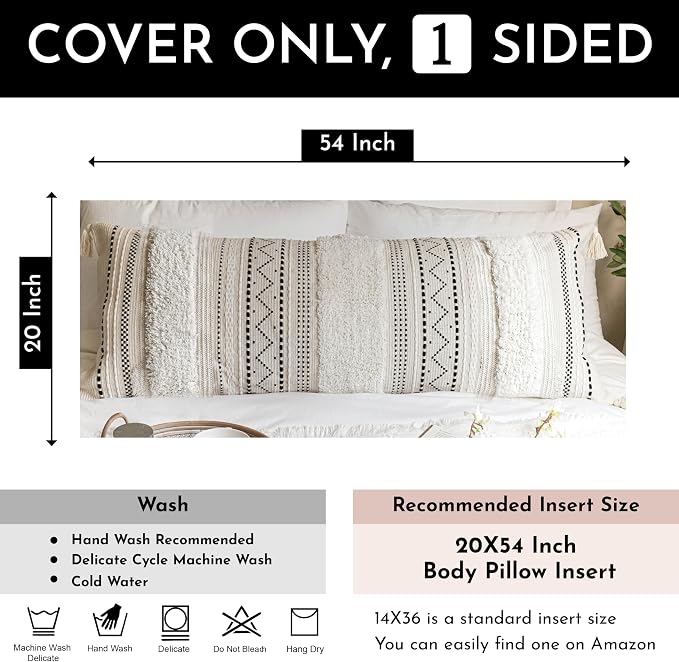 BlissBlush 20X54 Oversized Large Lumbar Pillow Cover - Image 2