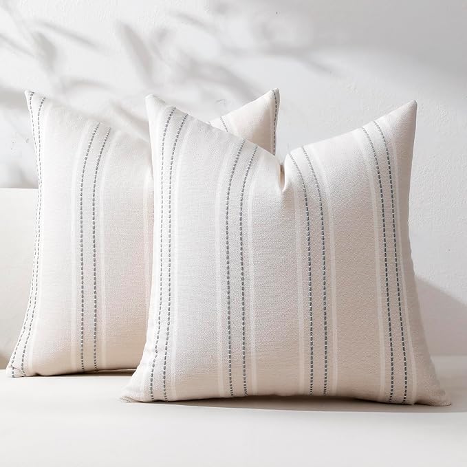 Hckot Throw Pillow Covers 20x20 Set of 2 Grey Pillow Covers Farmhouse by Hckot