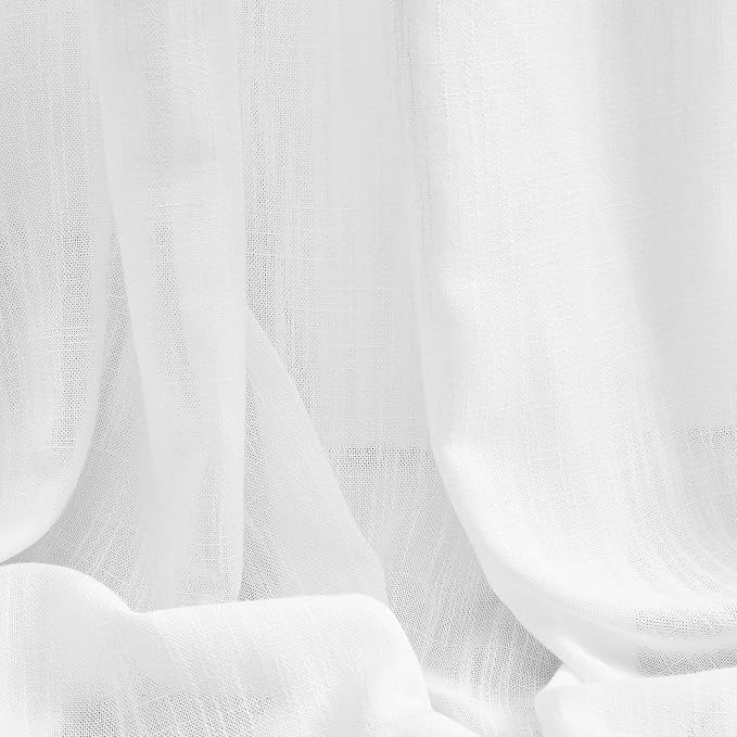 MYSKY HOME Floor to Ceiling Curtains 108 Inches White Sheer Window Drapes 2 - Image 8