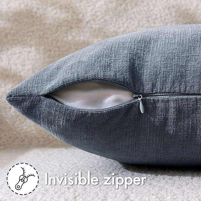 MIULEE Dark Grey Blue Couch Pillow Covers 20x20 Inch - Image 5