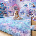 Amdrebio Blue Purple Rainbow Rugs by Amdrebio