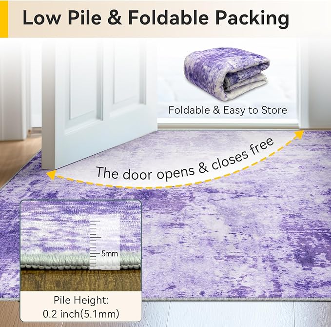 Washable Area Rugs 7'x9' Non-Slip Modern Abstract Soft - Image 6