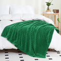 Puncuntex Flannel Fleece Throw Blanket Classic Green 90"×90", Super Soft Plush by Puncuntex