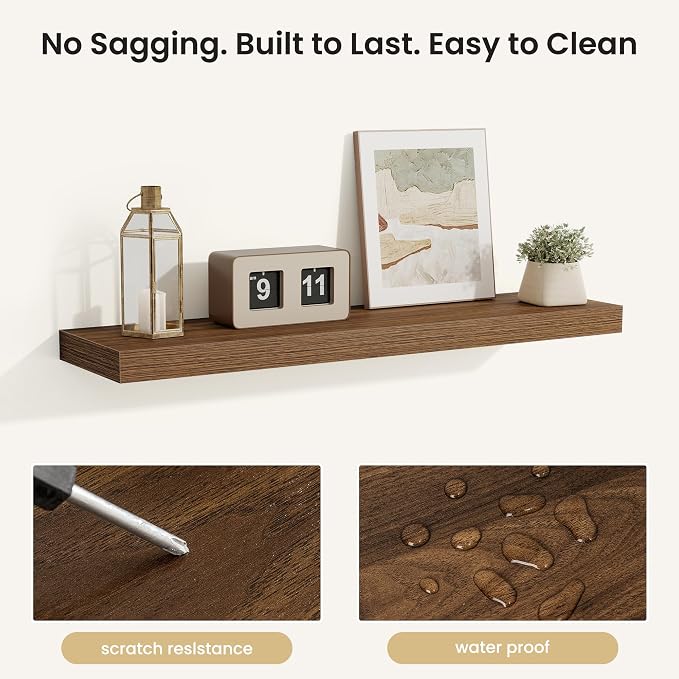 Fun Memories Rustic Wood Floating Shelves - Image 4