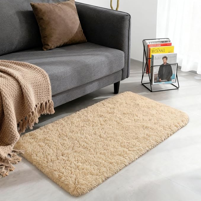 Merelax Fluffy Rug Shaggy Area Rug, Small Kids Bedside Rug, Soft Non-Slip - Image 6