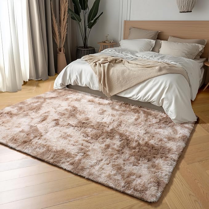 Amdrebio Tie-Dyed Beige Tan Area Rugs - Image 3
