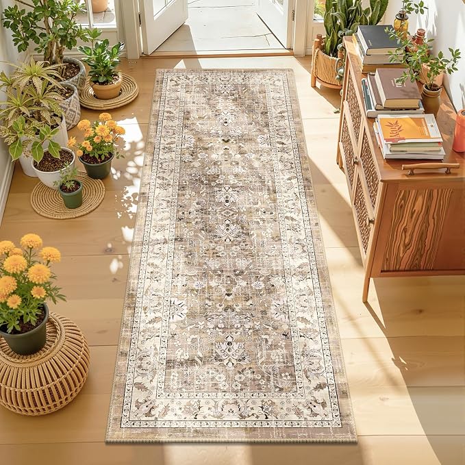 LOKHOM Washable Runner Rug, 2x6 Non-Slip Vintage Hallway Runner Rug by LOKHOM