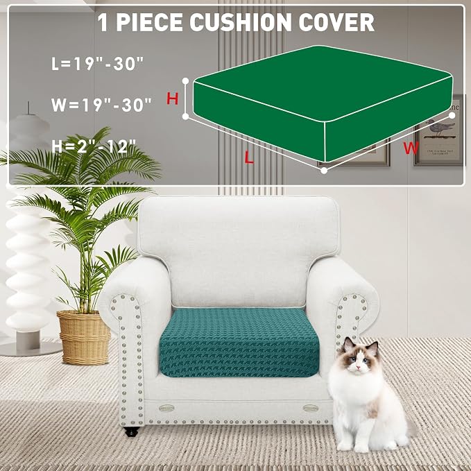 MAXIJIN Couch Cushion Covers for Sectional Sofa, Stretch Sofa Cushion Cover - Image 2