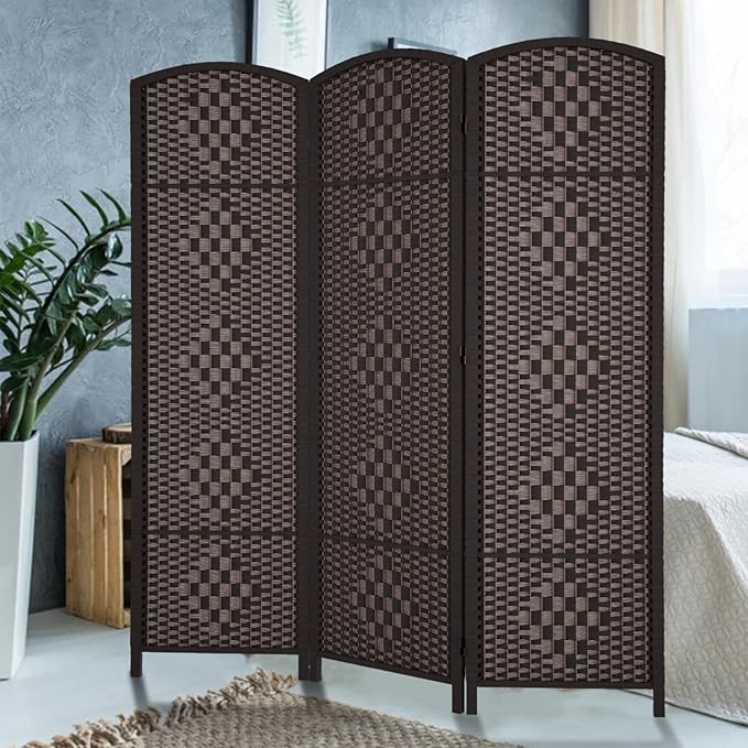 Rose Home Fashion Room Divider 5.6 ft.Tall-15.7" Wide Weave Fiber 3 Panels Room - Image 2
