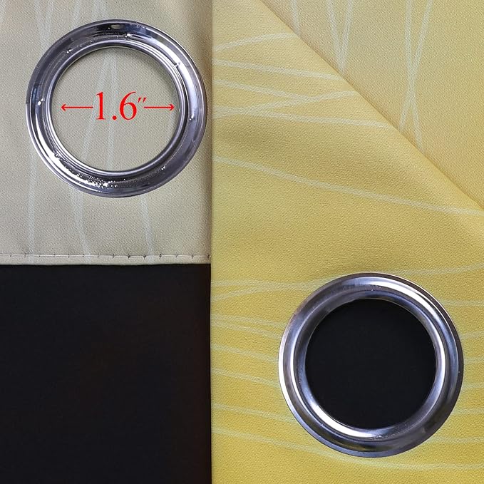 Estelar Textiler Grey and Yellow Ombre Short Blackout Curtains 36 Inch Long - Image 7