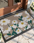DEXI Front Door Mat Outside Entrance, 17x30 Daisy Plant Welcome Doormat by DEXI
