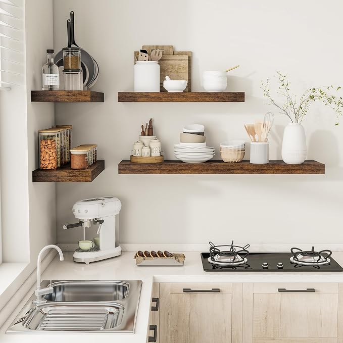 Vivelove 12" Deep Floating Shelves 47.2" Long, Wall Shelves - Image 7