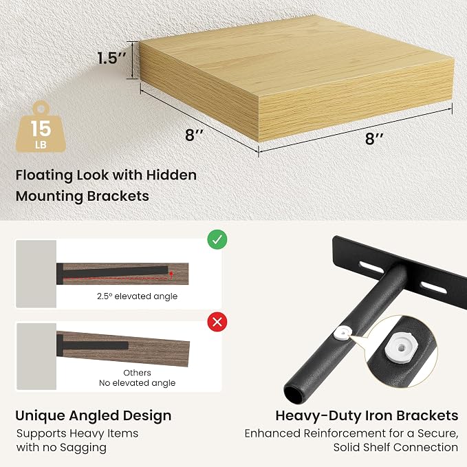 Fun Memories Rustic Wood Floating Shelves - Image 3