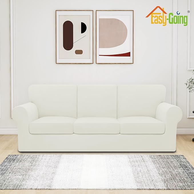 Easy-Going 7 Pieces Stretch Couch Cover Washable Sofa Cover Set - Image 2
