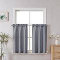 Chyhomenyc 2 Panels Dark Grey Kitchen Curtains, Light Filtering, Rod Pocket by Chyhomenyc