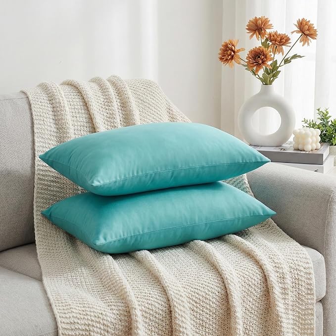 4-Pack 100% Cotton Lumbar Comfortable Solid Decorative Throw Pillow Case - Image 4