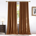 NICETOWN 108 inch Length Bronze Velvet Curtains Pair, Room Darkening Energy by NICETOWN