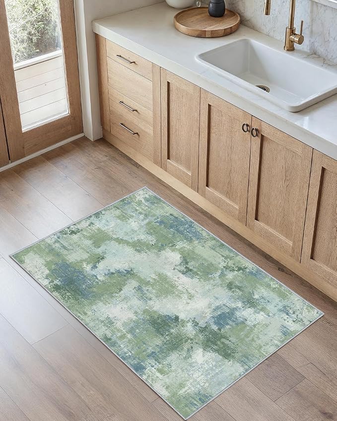 Washable Area Rug 2x4, Small Entryway Rug Non-Slip Vintage Door Mat Indoor - Image 2