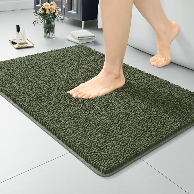 LOCHAS Luxury Bathroom Rug Shaggy Bath Mat 24 x 17 Inch, Washable Non Slip Bath by LOCHAS