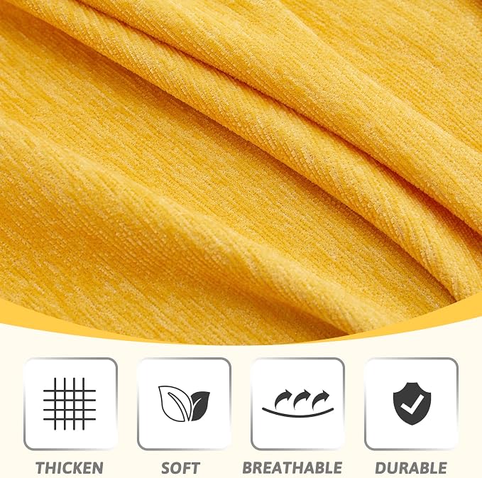 MEETSKY Yellow Couch Cover Oversized Chair Sofa Cover Single Chenille Couch - Image 6