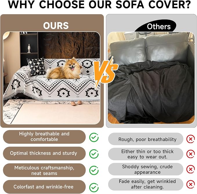 VClife Bohemian Sofa Cover Extra Large Couch Cover - Image 8