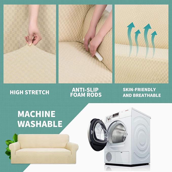 YEMYHOM Couch Cover Latest Jacquard Design High Stretch Sofa Covers - Image 4