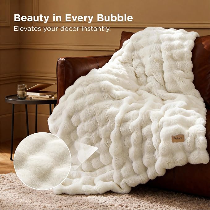 Bedsure GentleSoft Faux Fur Throw XL Blanket, Fluffy Fuzzy Large Throw Blanket - Image 2