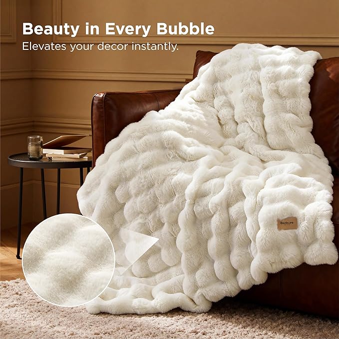 Bedsure GentleSoft Fluffy Fuzzy Twin Blanket, Soft Cozy Fleece Faux Fur Blanket - Image 2