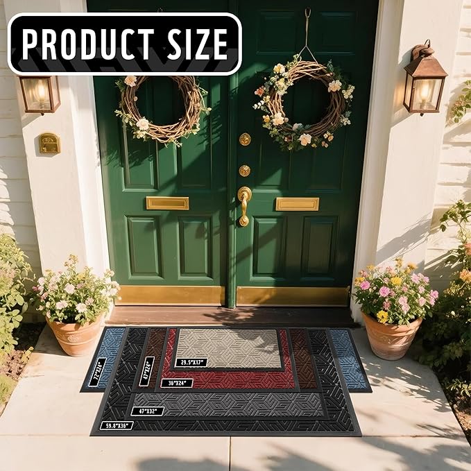 Yimobra Large Door Mat 36x24, All-Weather Waterproof Outdoor Mats - Image 2
