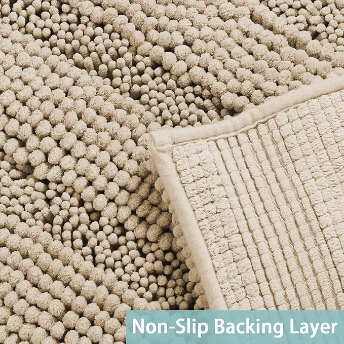 Turquoize Luxury Bath Runner, Fog Bathroom Rug 47 x 17 Inches Mat, Soft Plush - Image 4