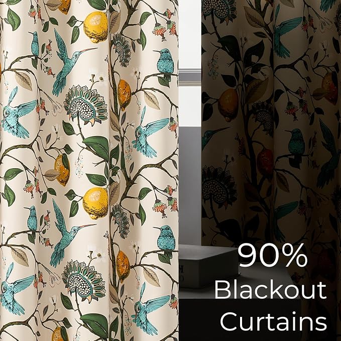 Topfinel Beige Vintage Floral Curtains 84 Inch Long Luxury Whimsical Euro - Image 6