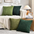 Fancy Homi Set of 4 Green Winter Decorative Throw Pillow Covers 14x14 Inch by Fancy+Homi