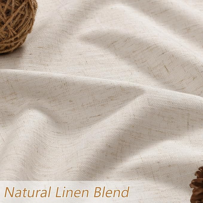 Guken 100% Blackout Linen Curtains 63 Inch Length 2 Panels Set - Image 3