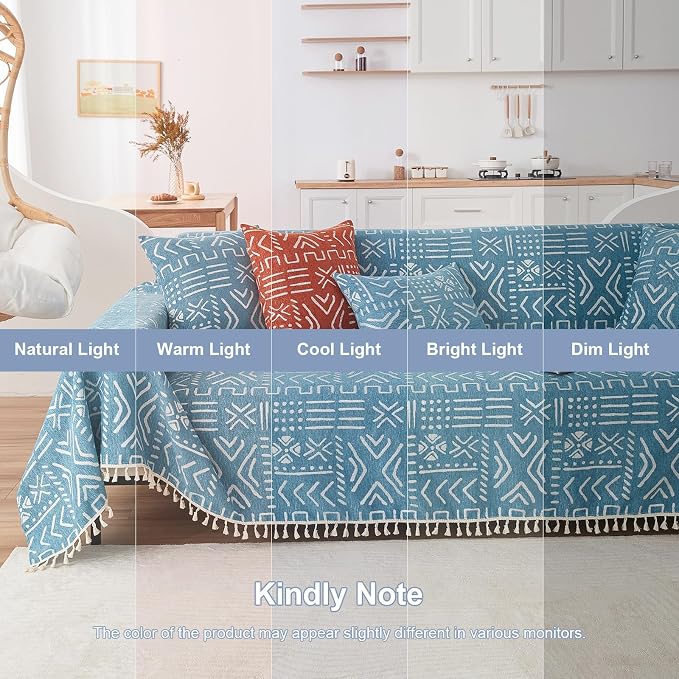 VClife Boho Couch Cover for 3 Cushion Couch Sofa Durable Soft Chenille Sofa - Image 7