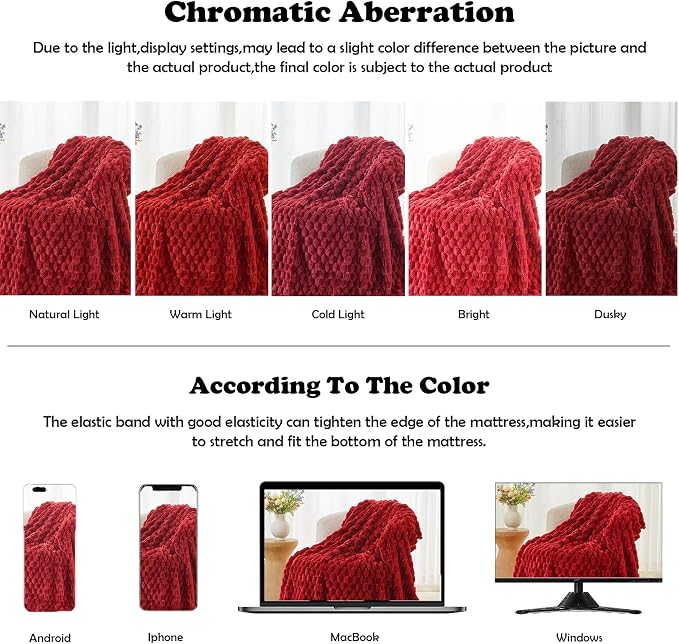 NEWCOSPLAY Super Soft Queen Blanket Red Premium Silky Flannel Fleece 3D Clouds - Image 6