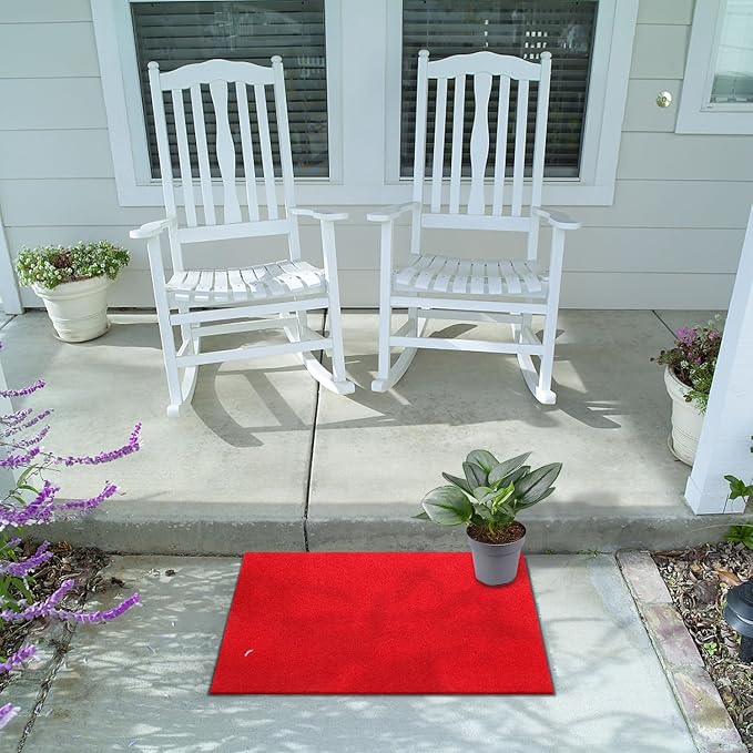 AAZZKANG Red Door Mat Set of 2 Non Slip Durable Multi-Purpose Outdoor Indoor - Image 5