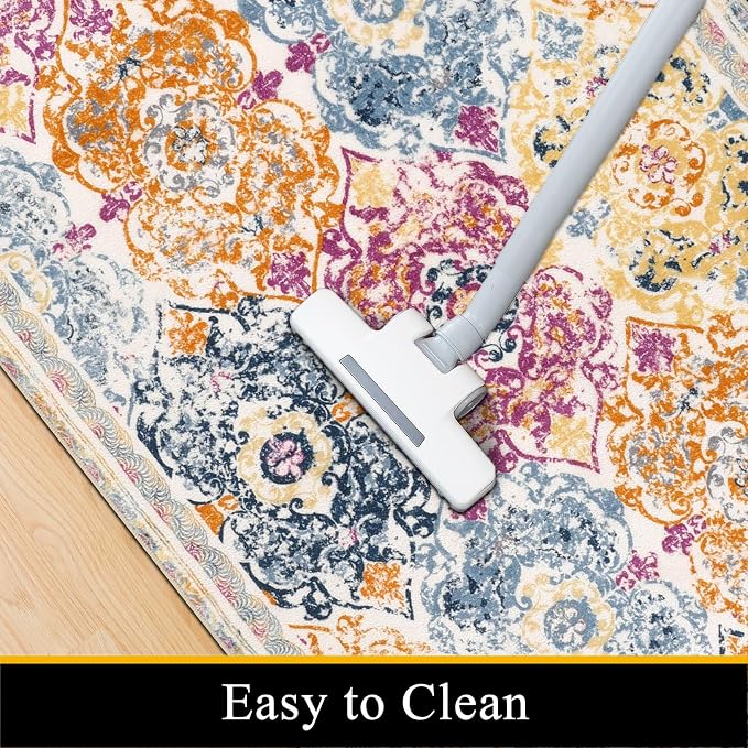 Vaukki Living Room Rug, Vintage Shaggy Soft Laundry Rug, Non Slip Kitchen Area - Image 7