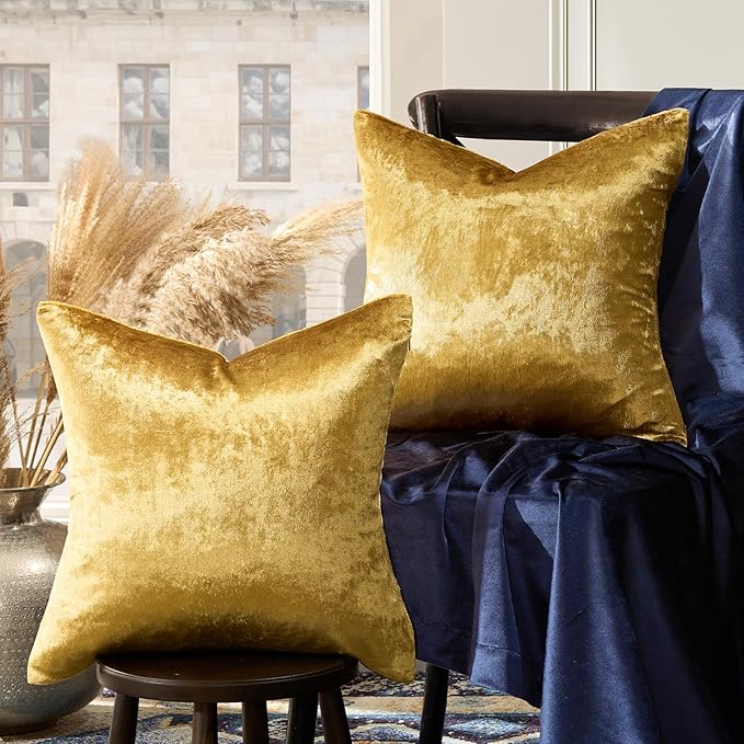 GIGIZAZA Gold Velvet Pillow Covers 26x26 - Image 2
