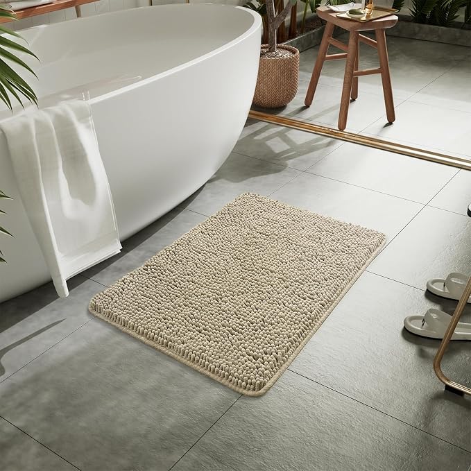 LOCHAS Luxury Bathroom Rug Shaggy Bath Mat 24 x 36 Inch, Washable Non Slip Bath - Image 2