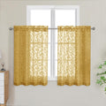 OWENIE Furman Gold Kitchen Curtains Tiers 36 inch Length, Light Filtering Soft by OWENIE