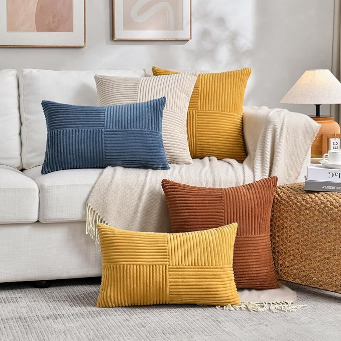 Fancy Homi 2 Packs Rust Lumbar Decorative Throw Pillow Covers 16x32 Inch - Image 6