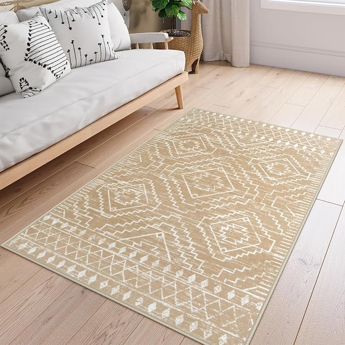 Wonnitar Moroccan Washable Rug 3x5, Non-Slip Entryway Area Rug, Soft Farmhouse - Image 2