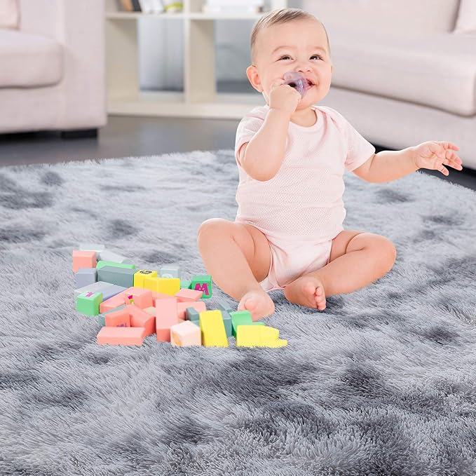 CAROMIO Fluffy Area Rugs for Living Room 9' x 12' Modern Plush and Thick Faux - Image 6