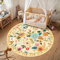 RELEANY Floral Nursery 6ft Area Rugs Washable Print Boho Cute Carpet Non Slip by RELEANY