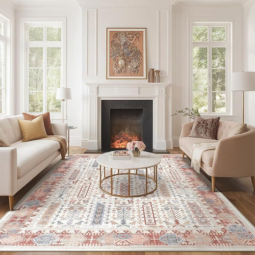 10x12 Area Rug for Living Room- Machine Washable Soft Oriental Vintage Large - Image 2