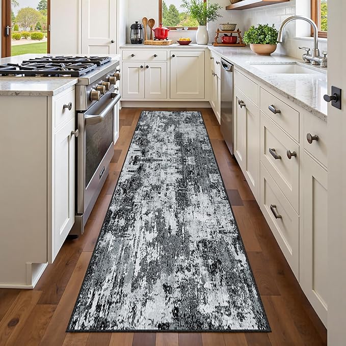 Washable Area Rugs 2'x6' Non-Slip Modern Abstract Soft - Image 3