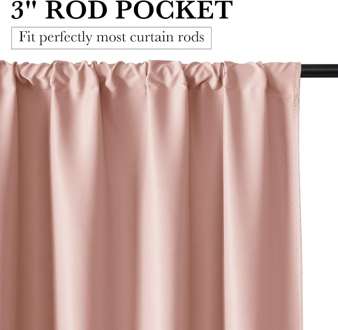 RYB HOME 100% Blackout Basement Curtains 36 inches Long, Heat & UV Blocking - Image 3