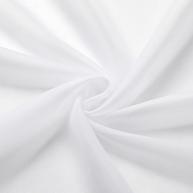 Lecloud Sheer White Valances for Windows 18 Inch Length 2 Pcs, Cafe Kitchen - Image 7