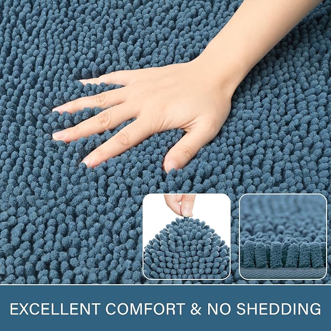 LOCHAS Luxury Bathroom Rug Shaggy Bath Mat 24 x 60 Inch, Washable Non Slip Bath - Image 4